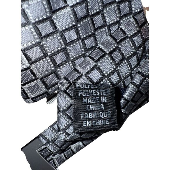 Michael Kors Mens Gray Classic Walken Geo Pattern Tie Workwear New - Picture 4 of 5